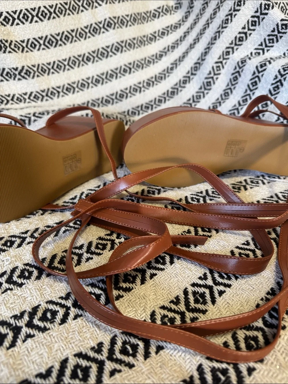 Public Desire Brown Wrap Platform Sandals